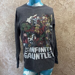 Marvel The Infinity Gauntlet Long Sleeve Thermal Shirt Mad Engine XL 46/48 Gray